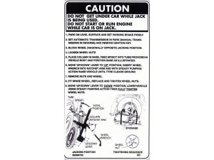 Holden Decal Jack Instructions VB - VL Inside Boot