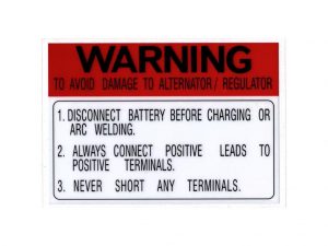 Ford Decal Battery Warning Shocker Tower XR - XY ZA - ZD