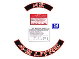 Engine Decal Kit Holden HZ "4.2 Litre" Red
