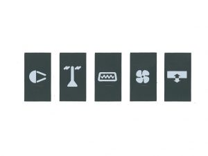 Holden Decal Switch Original Symbols On Grey HJ - Z, LH - UC