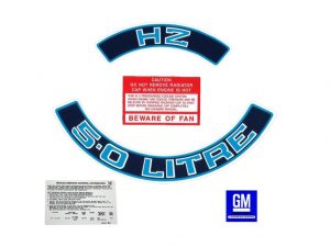 Engine Decal Kit Holden HZ "5.0 Litre" Blue