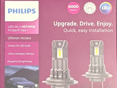 PHILIPS LED H7 ULTINON DIRECT FIT GLOBE PAIR 6000K 12v 16w HIGH LOW & FOG BEAM