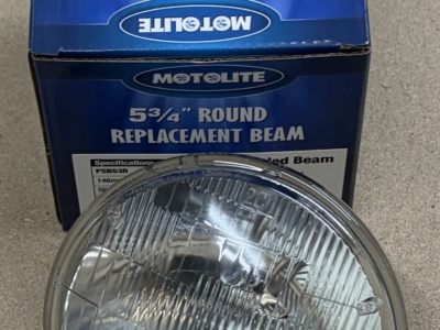 HEADLIGHT 5 3/4 INCH 146MM SEALED BEAM HIGH/LOW 37.5/60W 12V 3PIN CURVED LENS